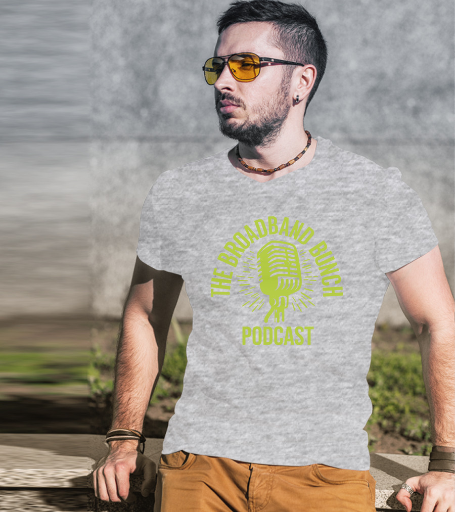The Broadband Bunch Podcast Microphone T-Shirt