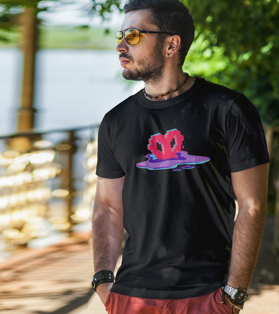 Ph1lza Void Heart Melting Pixel T-Shirt