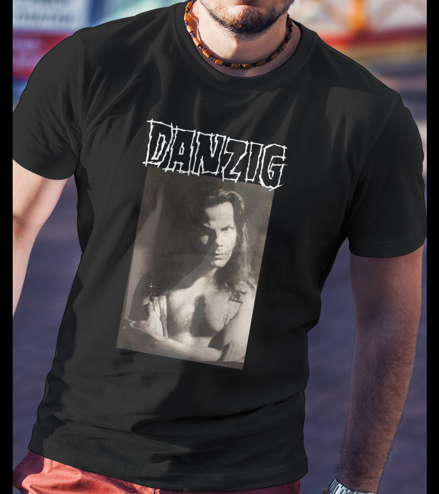 Danzig Glenn Danzig Evil Muscular Black And White Photo T-Shirt
