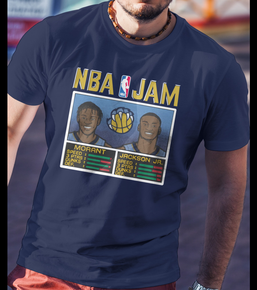 NBA Jam Morant Jackson Jr Player Stats Molly Morrison T-Shirt