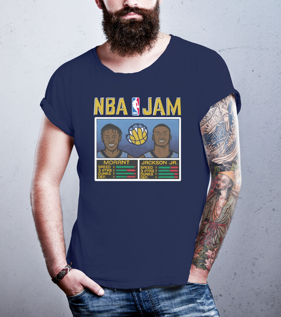 NBA Jam Morant Jackson Jr Player Stats Molly Morrison T-Shirt