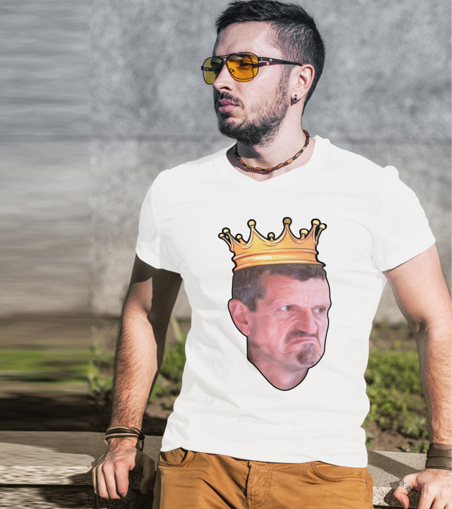 Haas F1 Team Bahrain GP Guenther Steiner King Crown T-Shirt
