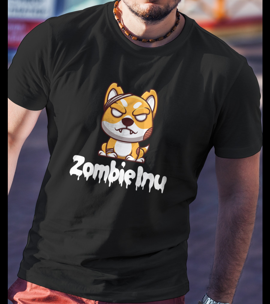 Zombie Inu Zinutoken Halloween Dog Character T-Shirt