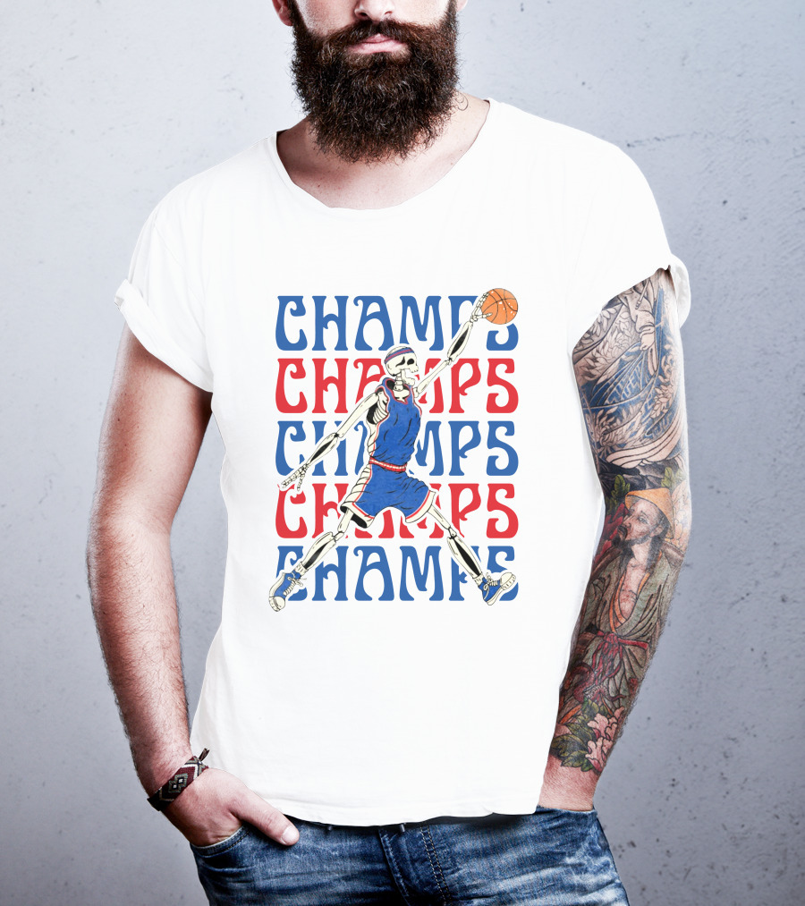 Champs Skeleton Basketball Player Art Ka Skeleton Champs T-Shirt