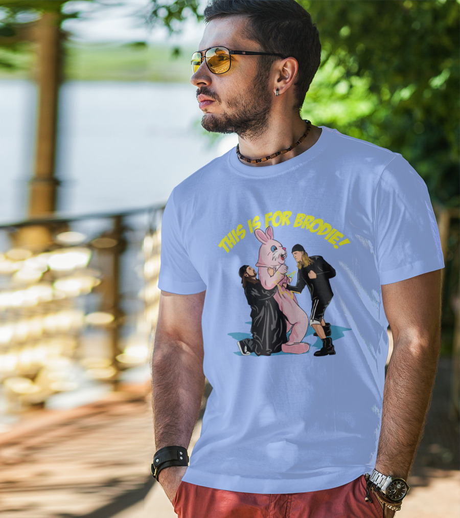 Kevin Smith This Is For Brodie Jay And Silent Bob Pink Bunny Drawing T-Shirt