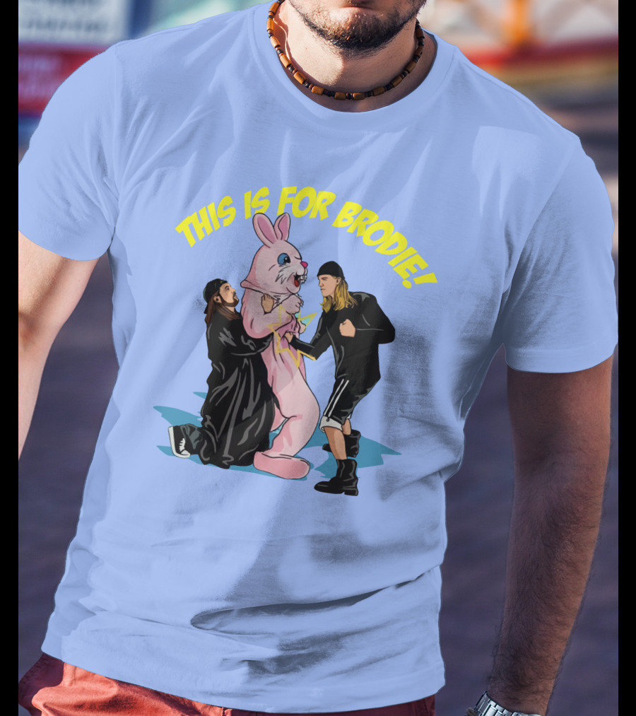 Kevin Smith This Is For Brodie Jay And Silent Bob Pink Bunny Drawing T-Shirt