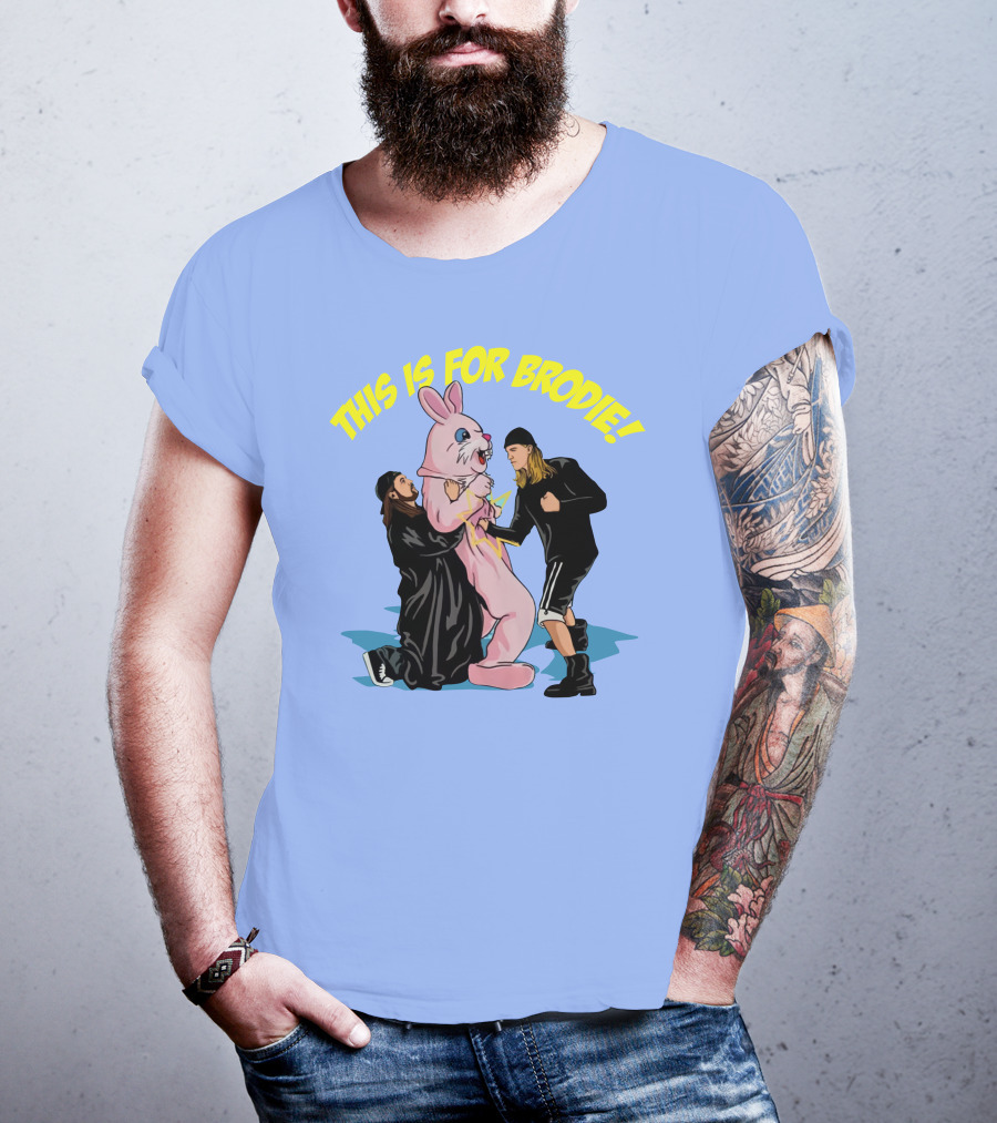 Kevin Smith This Is For Brodie Jay And Silent Bob Pink Bunny Drawing T-Shirt
