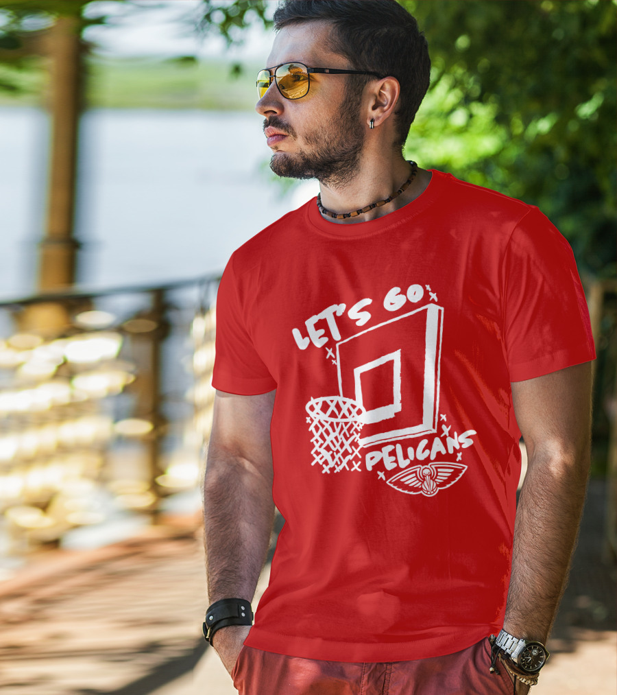 Let's Go Pelicans Basketball Hoop T-Shirt