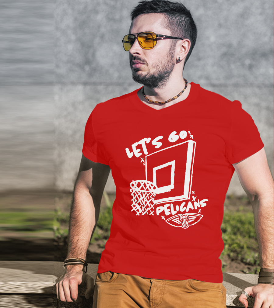Let's Go Pelicans Basketball Hoop T-Shirt