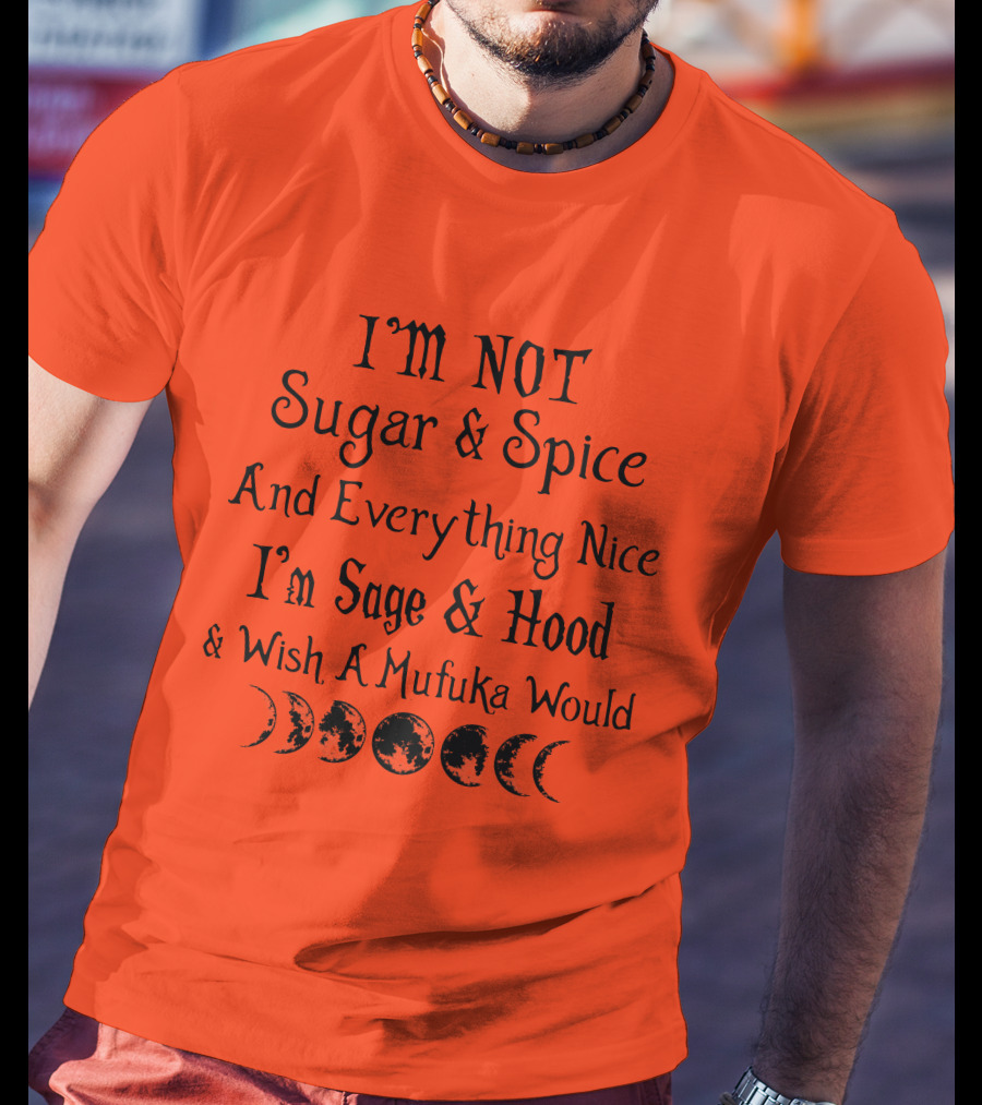 I'm Not Sugar And Spice And Everything Nice I'm Sage And Hood And Wish A Mufuka Would Moon Phases T-Shirt