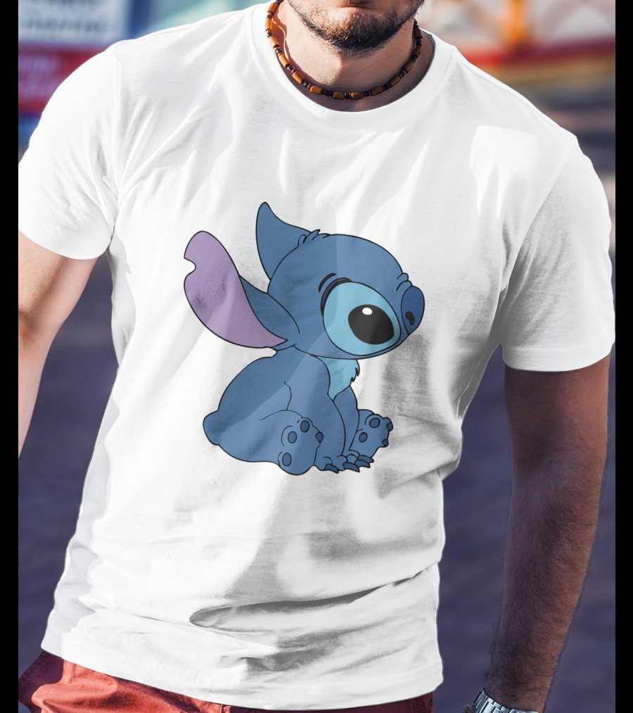 Stitch 1 Cute Cartoon Character Sitting Disney T-Shirt