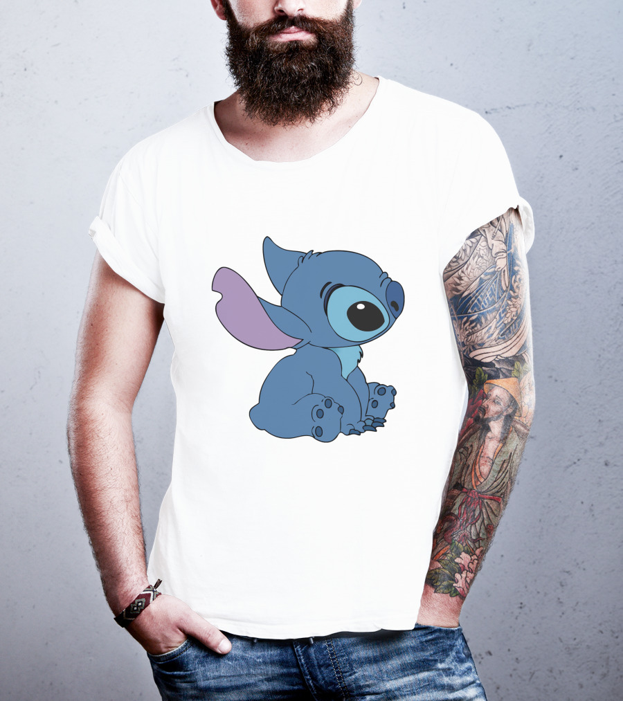 Stitch 1 Cute Cartoon Character Sitting Disney T-Shirt