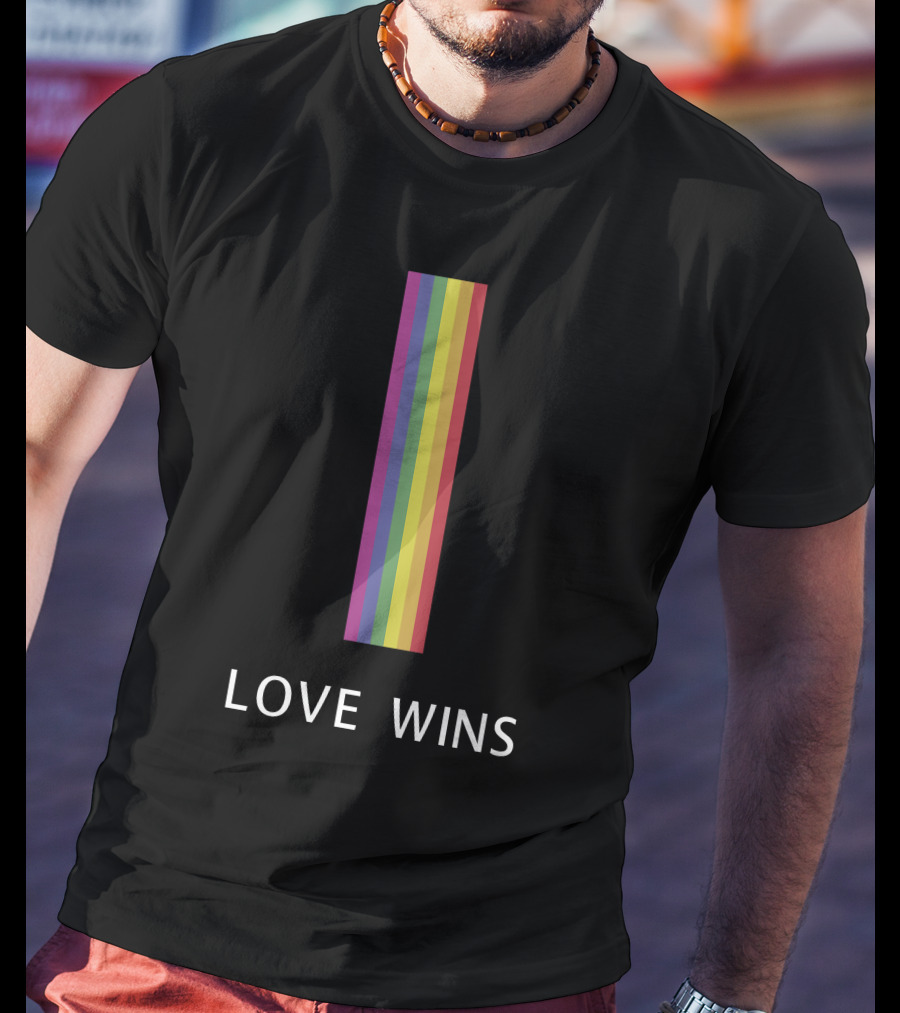 Love Wins Vertical Rainbow Pride T-Shirt