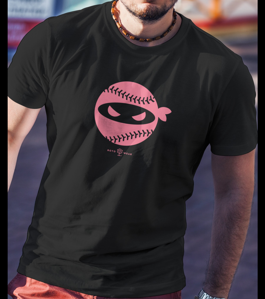Roto Wear Pitching Ninja Emily's Fight Edition Pink Baseball Ninja T-Shirt