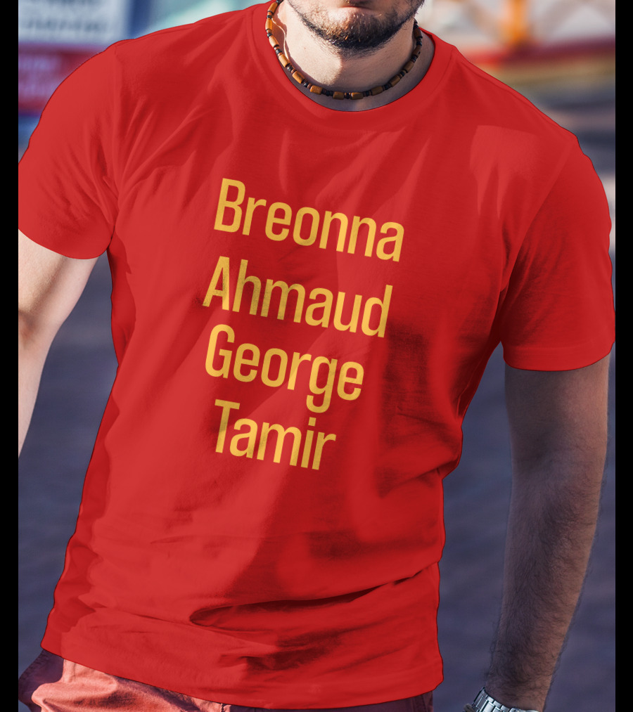 Breonna Ahmaud George Tamir Red Background T-Shirt