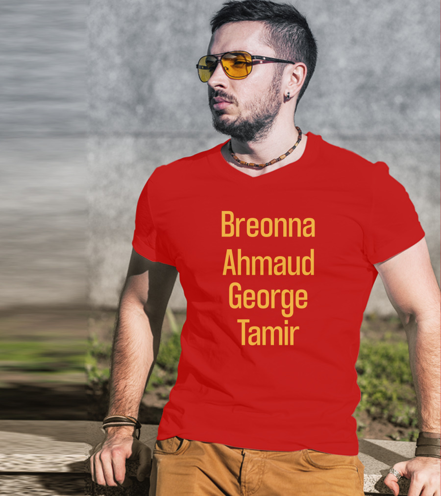 Breonna Ahmaud George Tamir Red Background T-Shirt