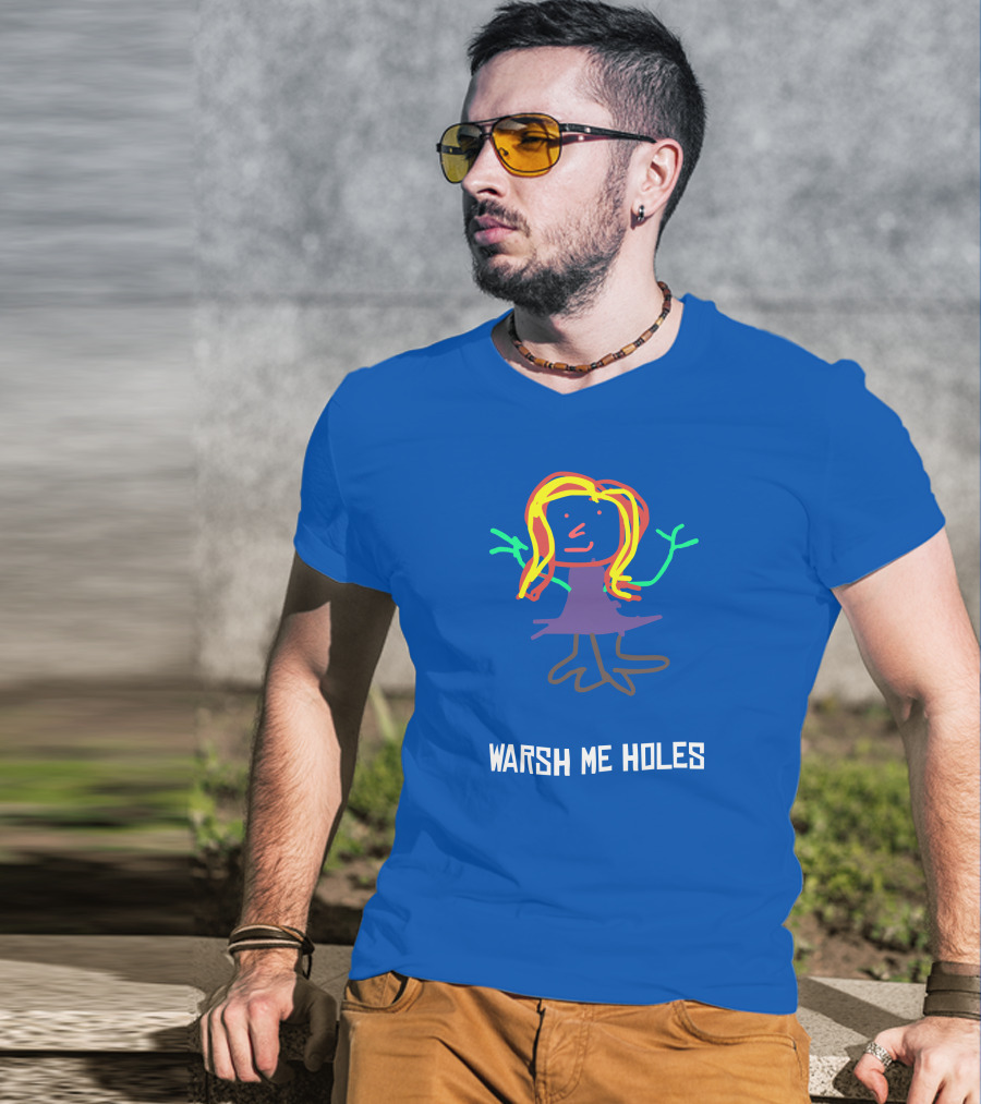 Deirdre Warsh Me Holes Colorful Stick Figure T-Shirt