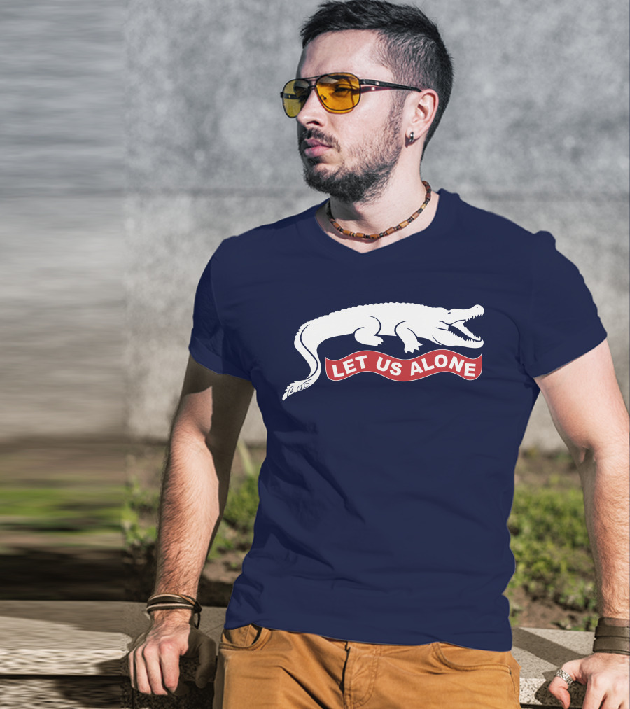 Gov Ron Desantis Gator Let Us Alone Alligator Emblem T-Shirt