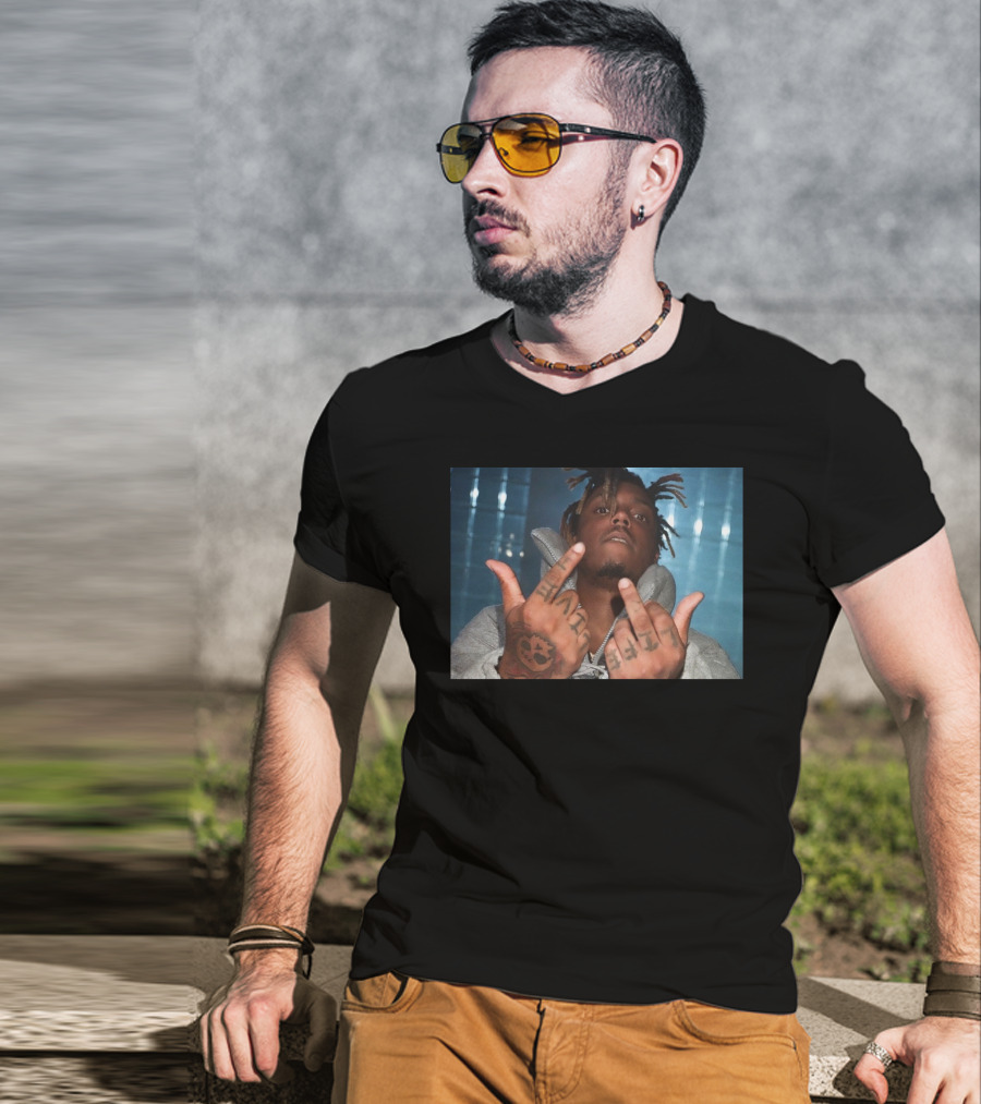 Travisworlddd Juice Wrld Middle Finger Tattoo T-Shirt