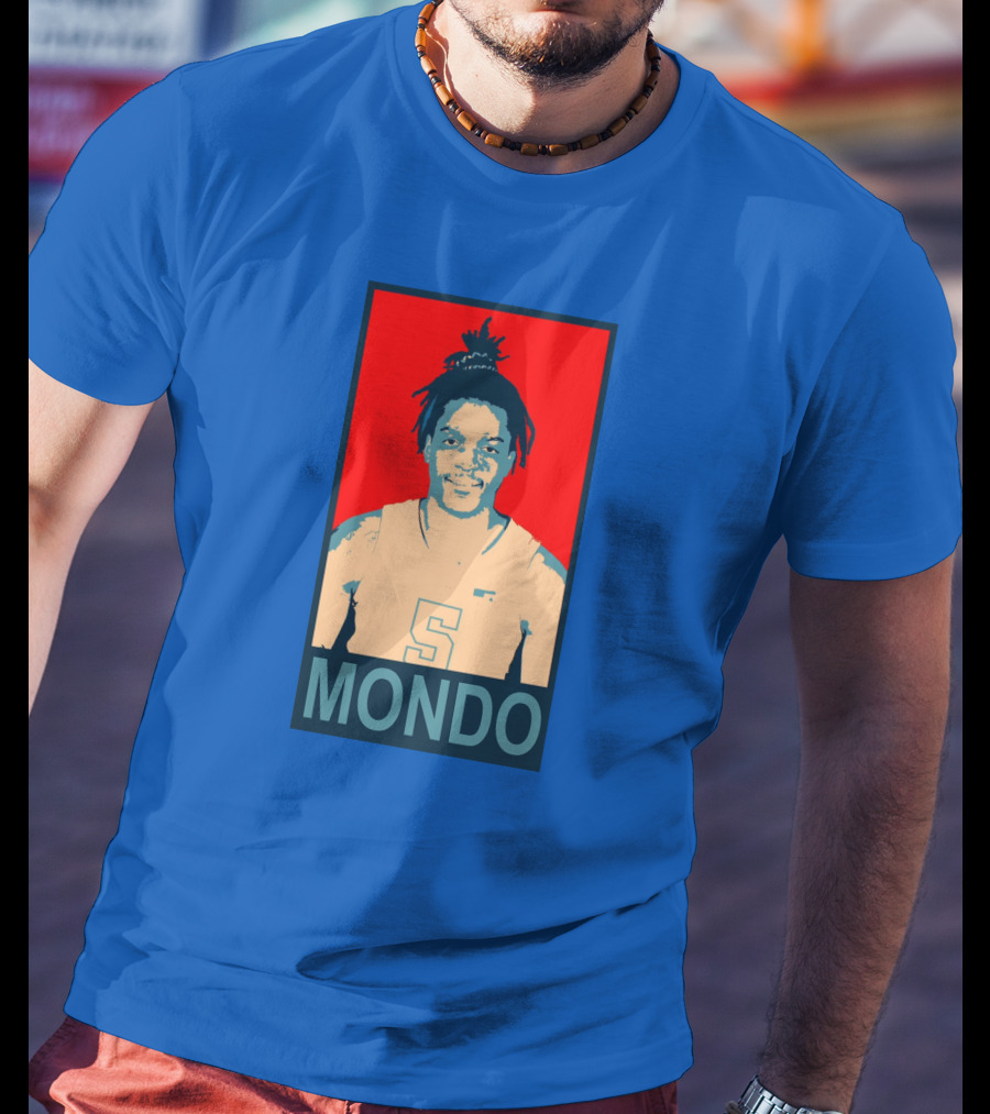 Armando Bacot Mondo Number 5 Red And Blue T-Shirt