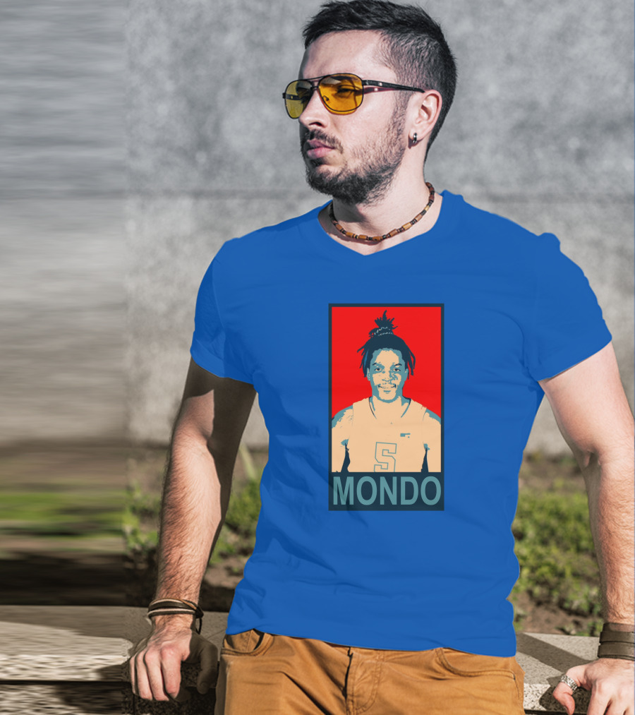 Armando Bacot Mondo Number 5 Red And Blue T-Shirt