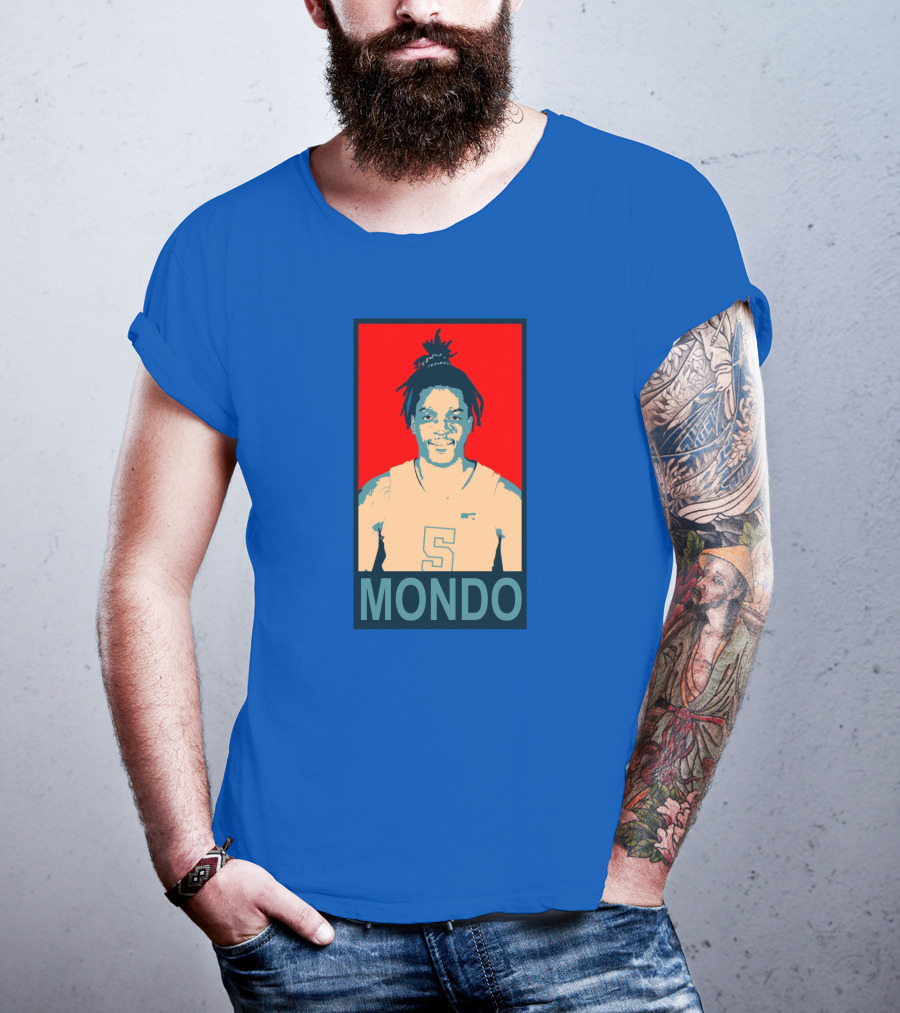 Armando Bacot Mondo Number 5 Red And Blue T-Shirt