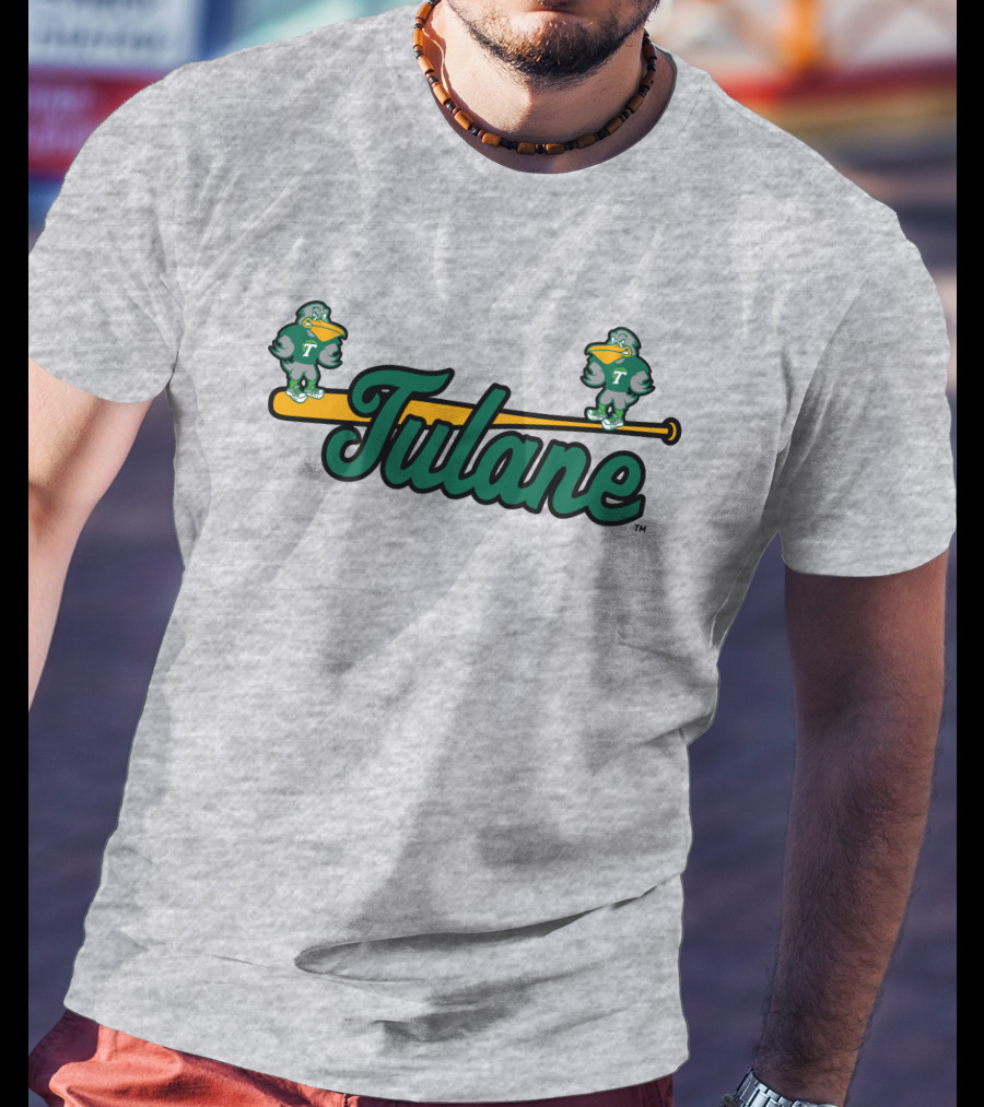 Tulane Green Wave Baseball Bat Birds T-Shirt