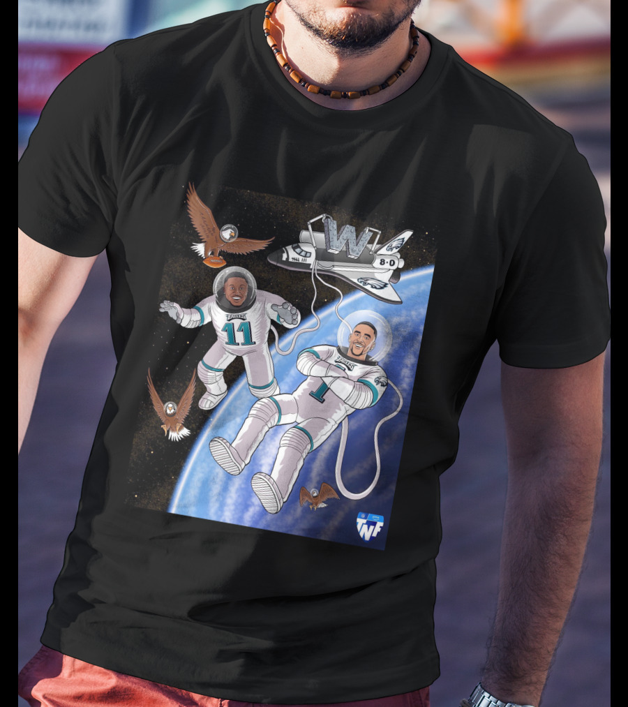 Aj Brown Flying High Baby Eagles TNF 8-0 Space Victory T-Shirt