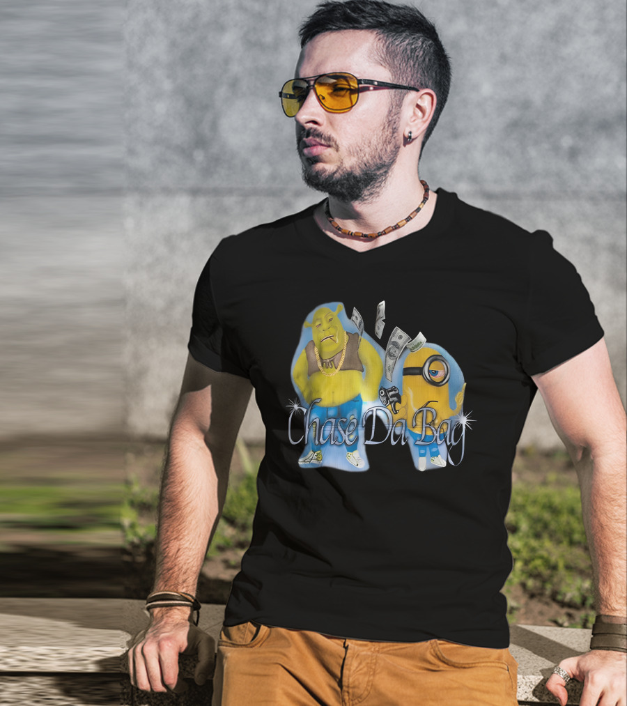 Chase Da Bag Shrek Minion Money T-Shirt