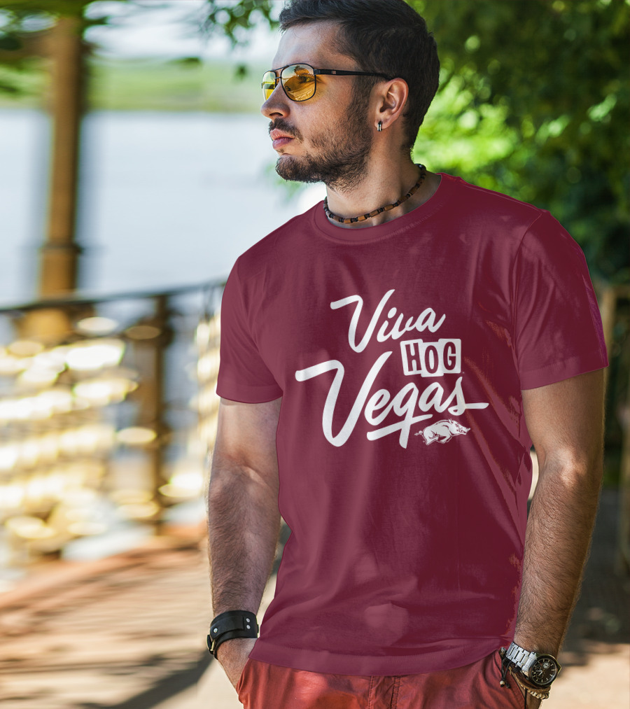 Viva Hog Vegas Arkansas Razorbacks Inspired Pig T-Shirt