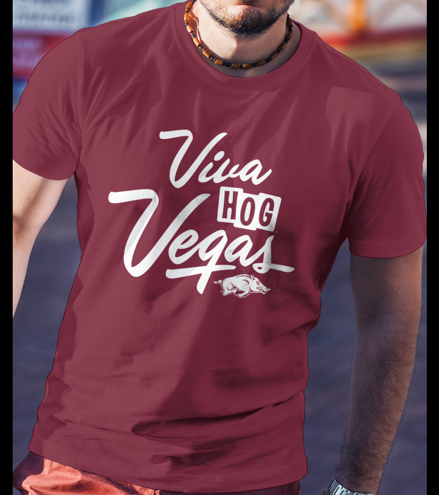 Viva Hog Vegas Arkansas Razorbacks Inspired Pig T-Shirt