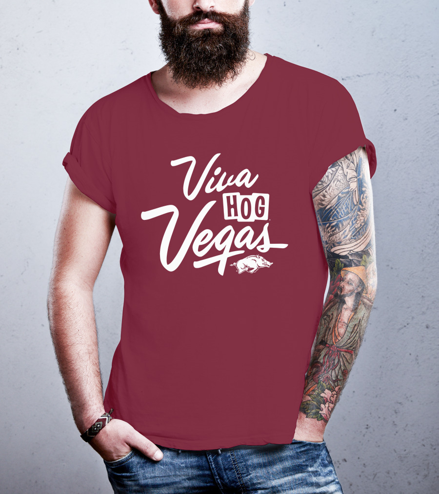Viva Hog Vegas Arkansas Razorbacks Inspired Pig T-Shirt