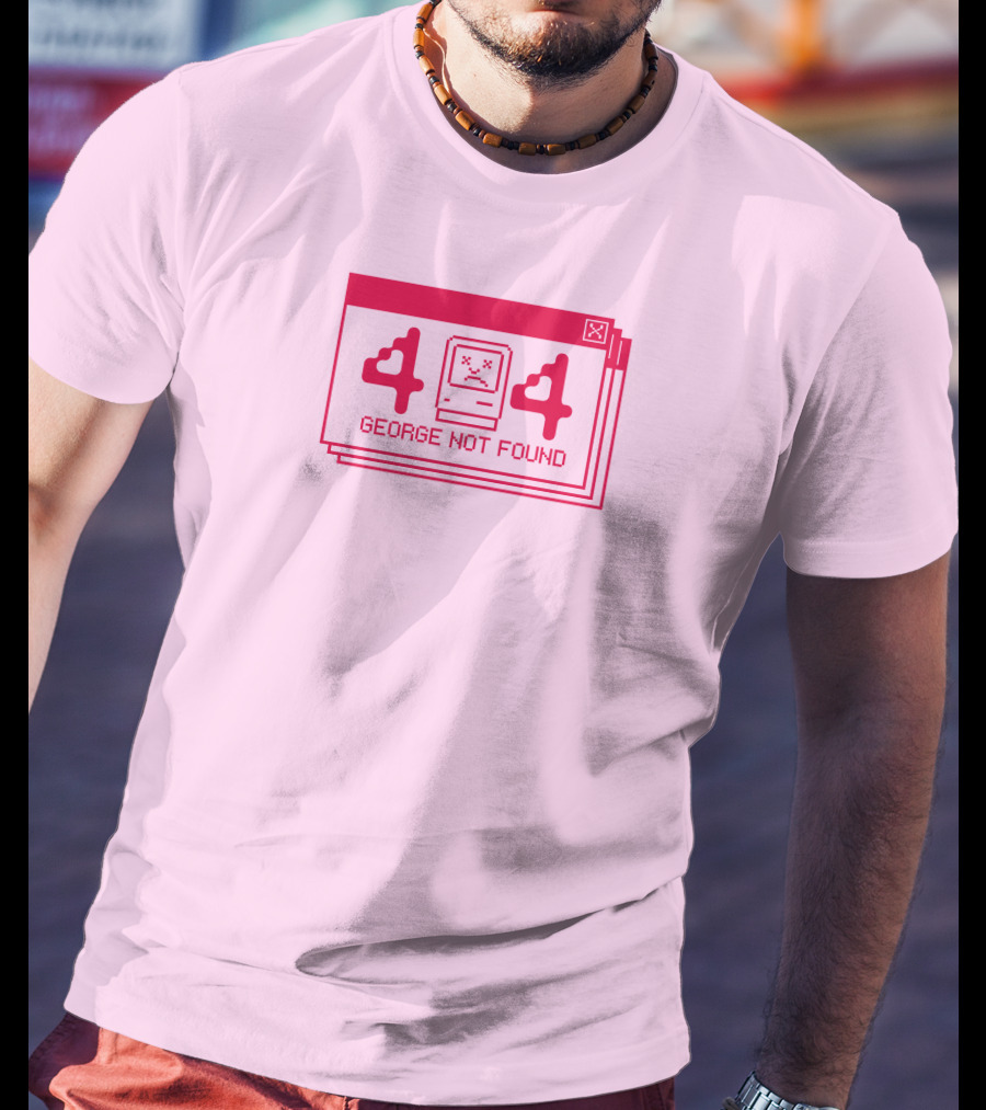 Georgenotfound 404 Error Crying Computer Pink T-Shirt