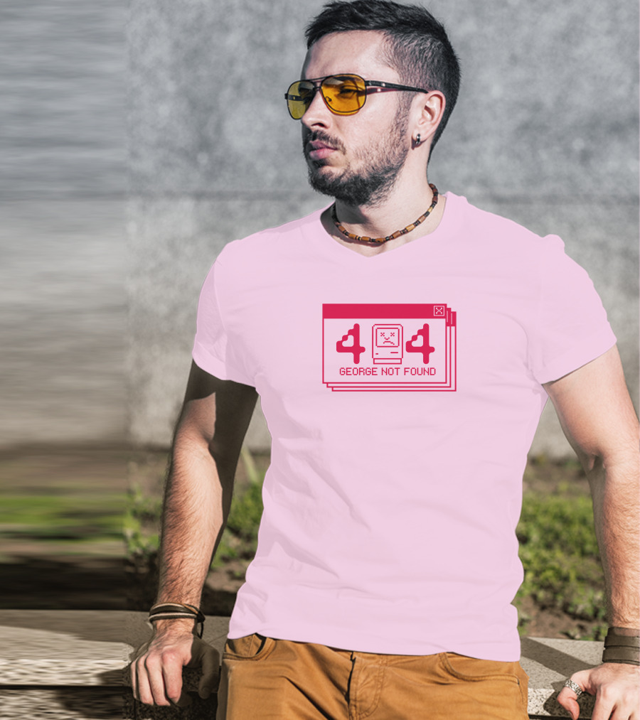 Georgenotfound 404 Error Crying Computer Pink T-Shirt