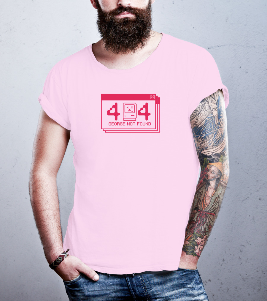 Georgenotfound 404 Error Crying Computer Pink T-Shirt