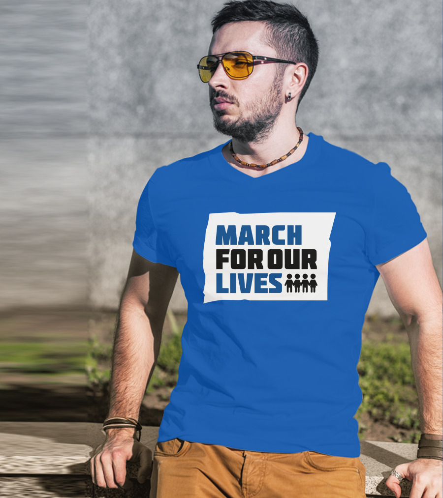 MARCH FOR OUR LIVES Protest Social Movement Iconic Text And Figures T-Shirt
