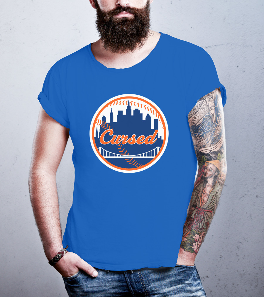 Cursed Mets Baseball Skyline Bridge T-Shirt