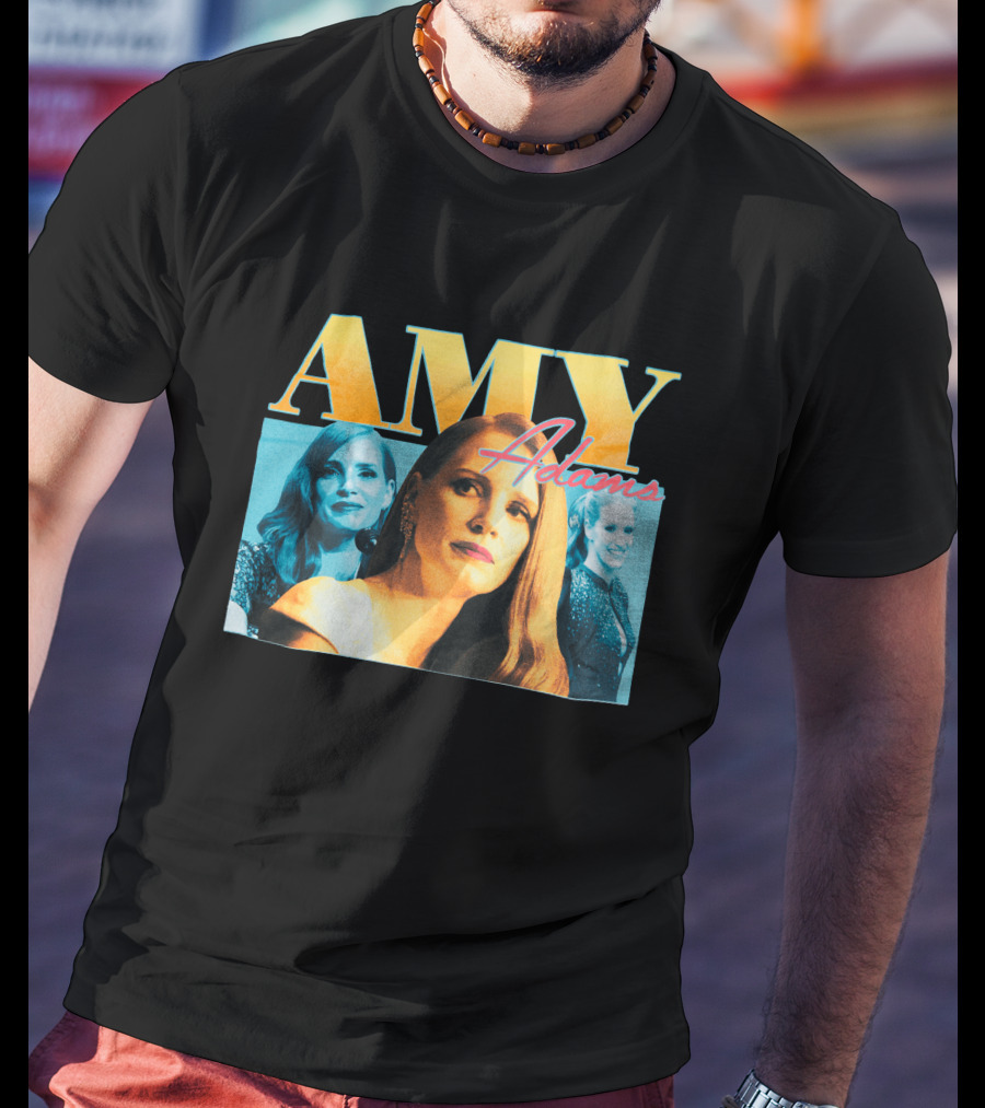 AMY Adams Multicolor Portrait Montage With Retro Script T-Shirt