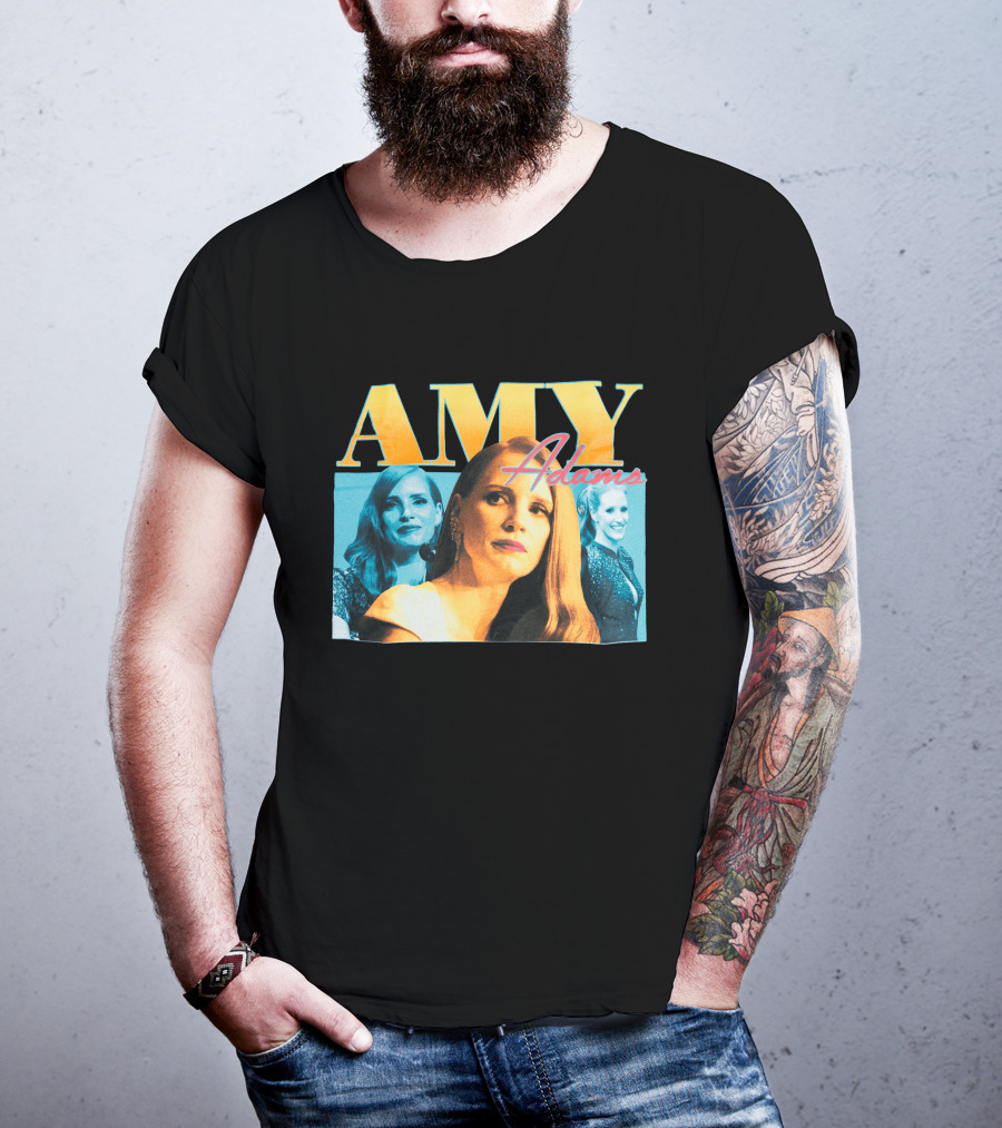 AMY Adams Multicolor Portrait Montage With Retro Script T-Shirt
