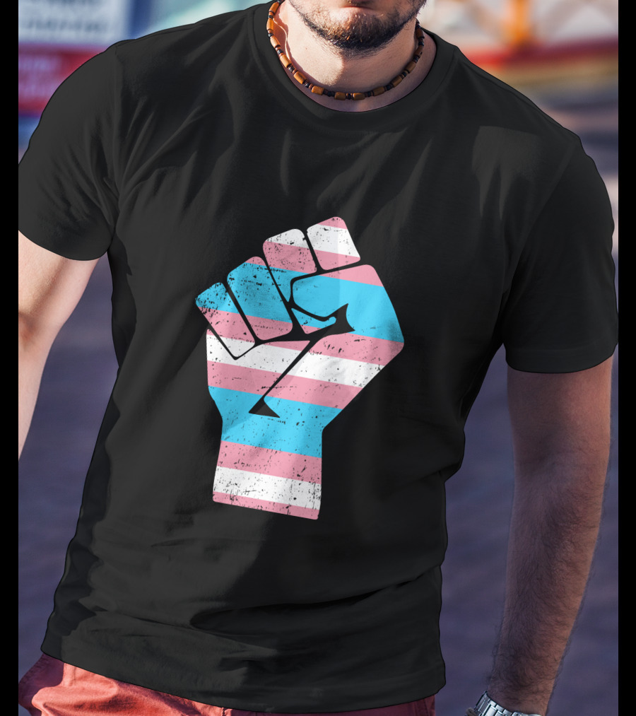 Jamie Lee Curtis Protect Trans Kids Hand Fist Transgender Pride Raised Fist T-Shirt