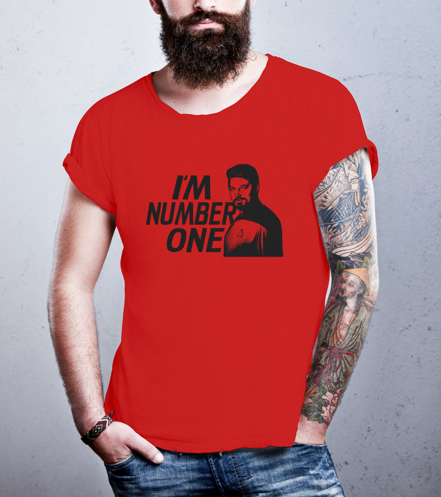 Star Trek I'm Number One Jonathan Frakes Red Crewneck T-Shirt