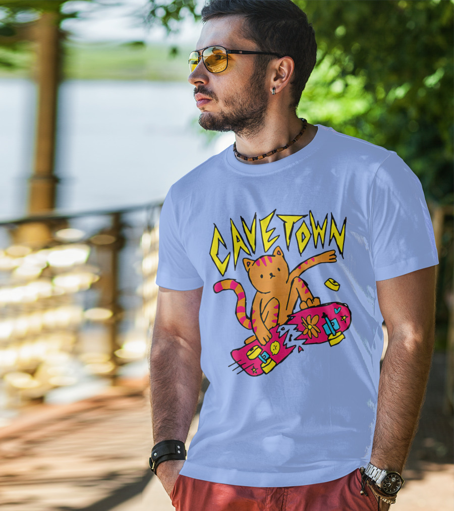 Cavetown Cat Skateboard Fun T-Shirt