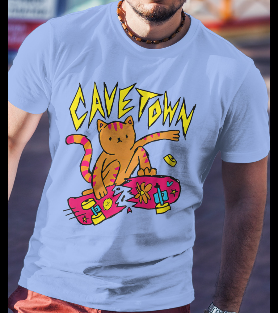 Cavetown Cat Skateboard Fun T-Shirt