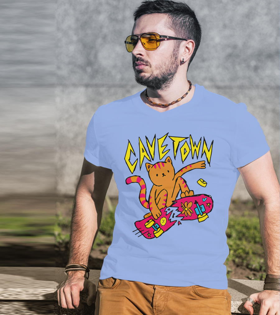 Cavetown Cat Skateboard Fun T-Shirt
