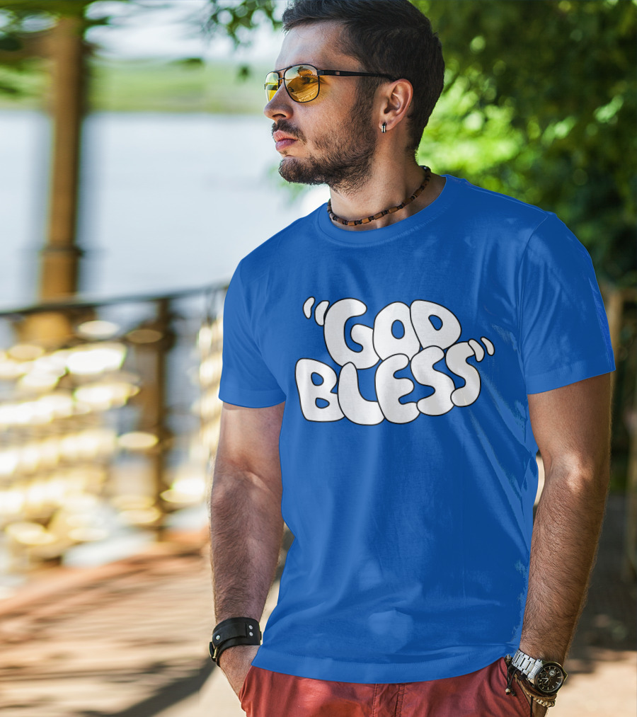 Sal Vulcano God Bless Text Merchandise T-Shirt