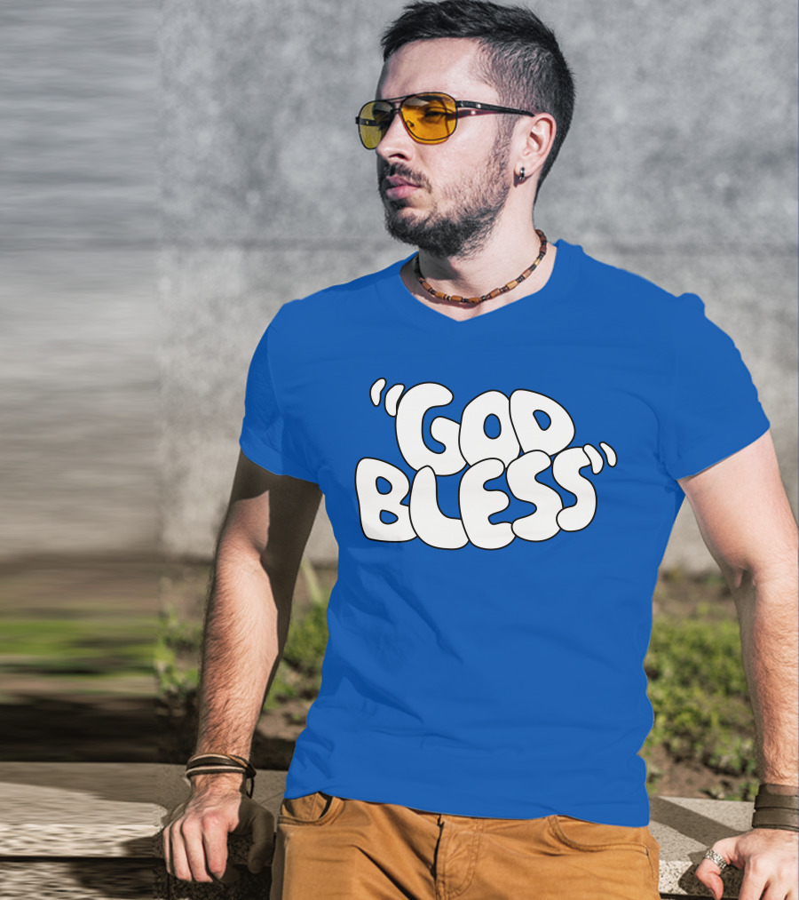 Sal Vulcano God Bless Text Merchandise T-Shirt