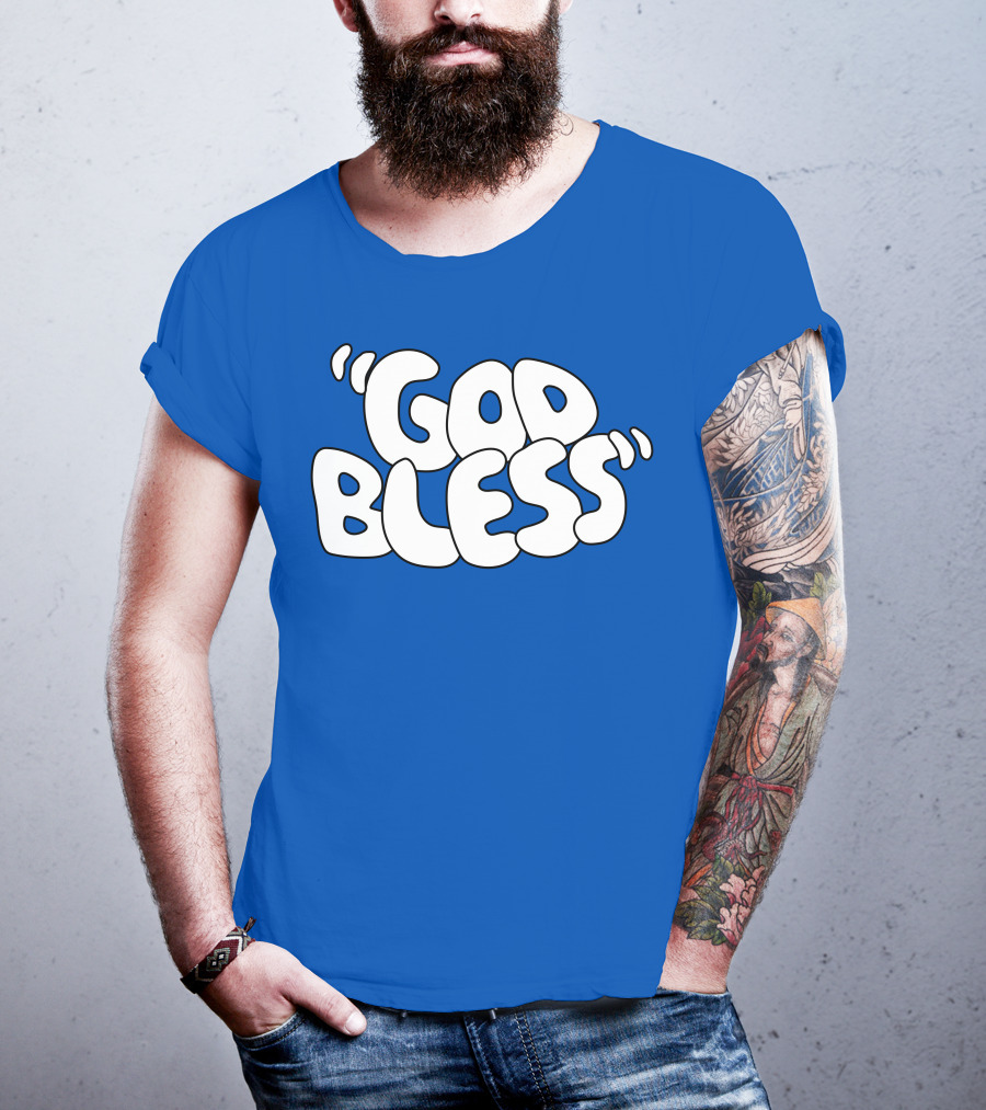 Sal Vulcano God Bless Text Merchandise T-Shirt