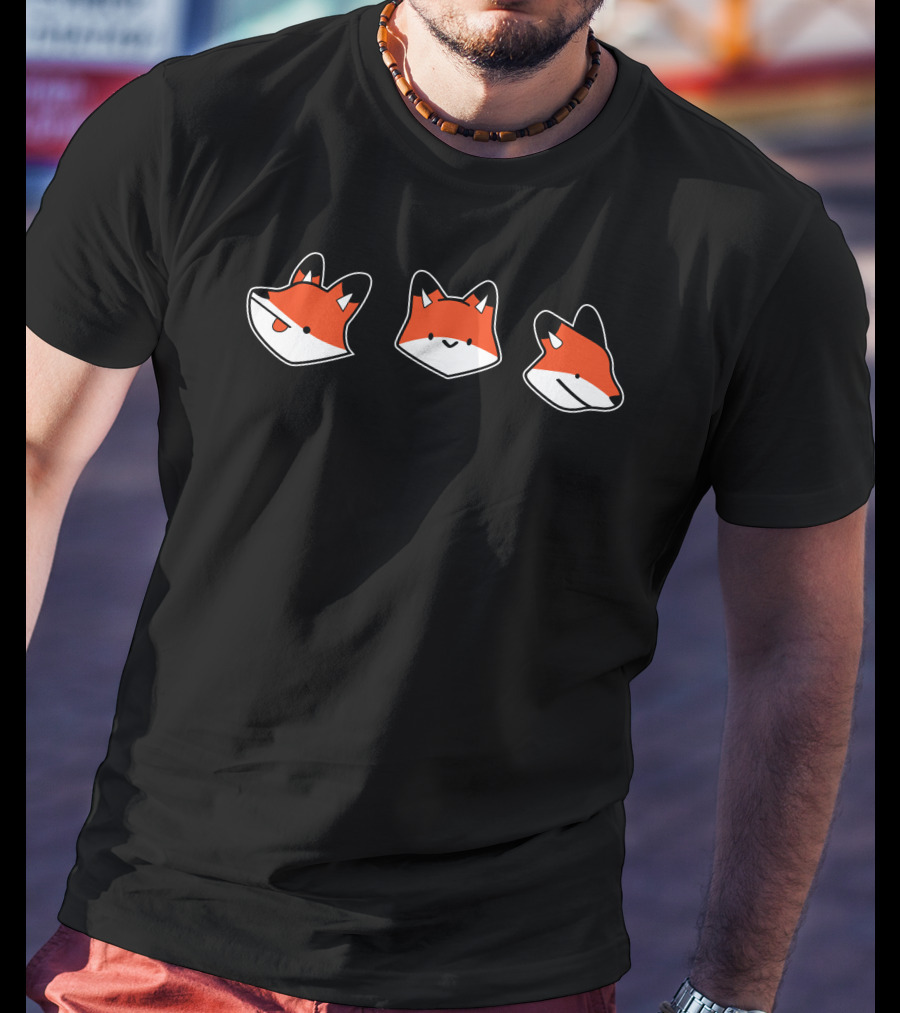 Fundy Cartoon Fox Faces T-Shirt