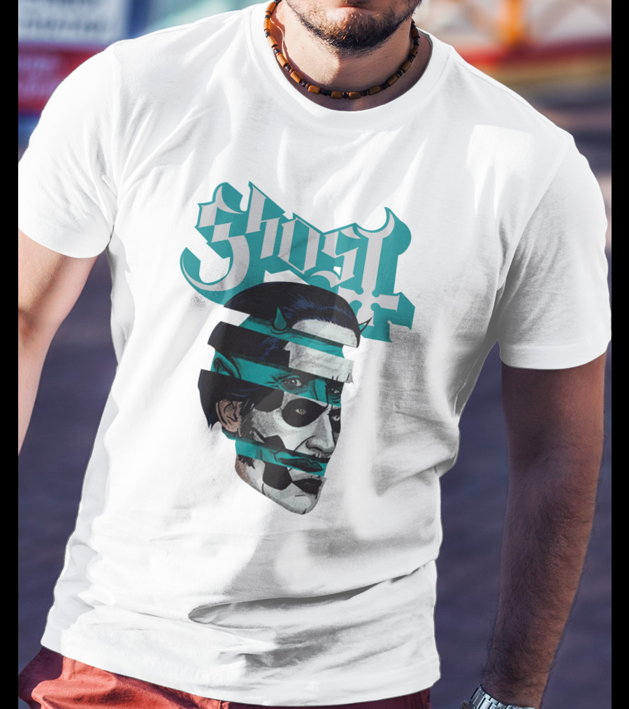 Ghost Band Fragmented Face T-Shirt