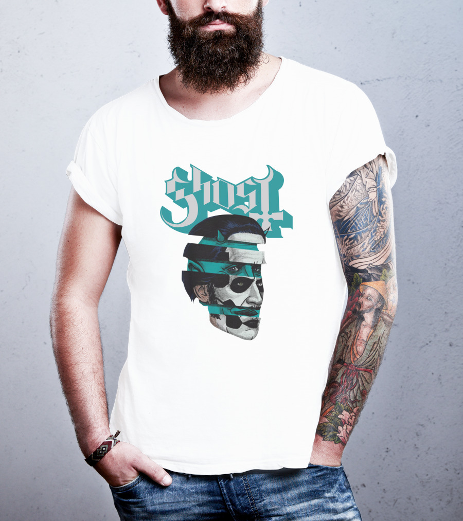 Ghost Band Fragmented Face T-Shirt
